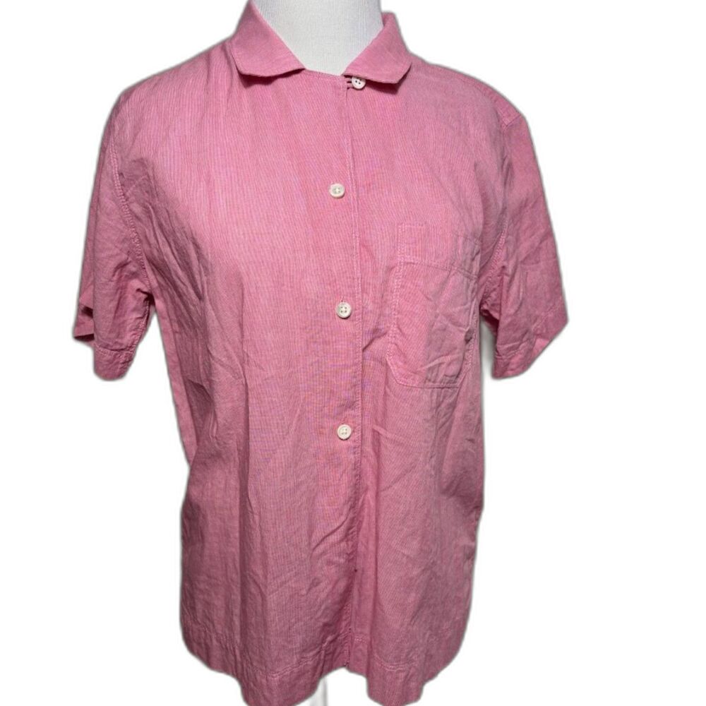 Alex Mill Wash & Go button up Shirt size Small Pink red top blouse minimalist